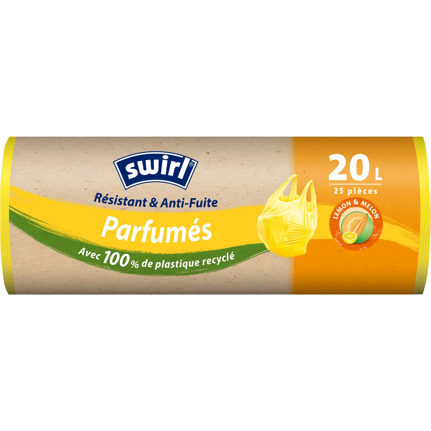 SWIRL Duft-Müllbeutel Lemon-Melon 20 L, 25 Stück