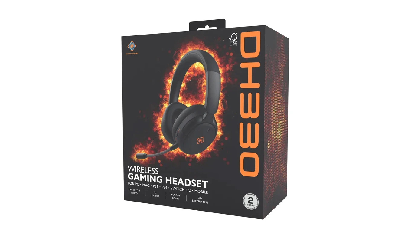 DELTACO GAMING Headset DH330, Wireless