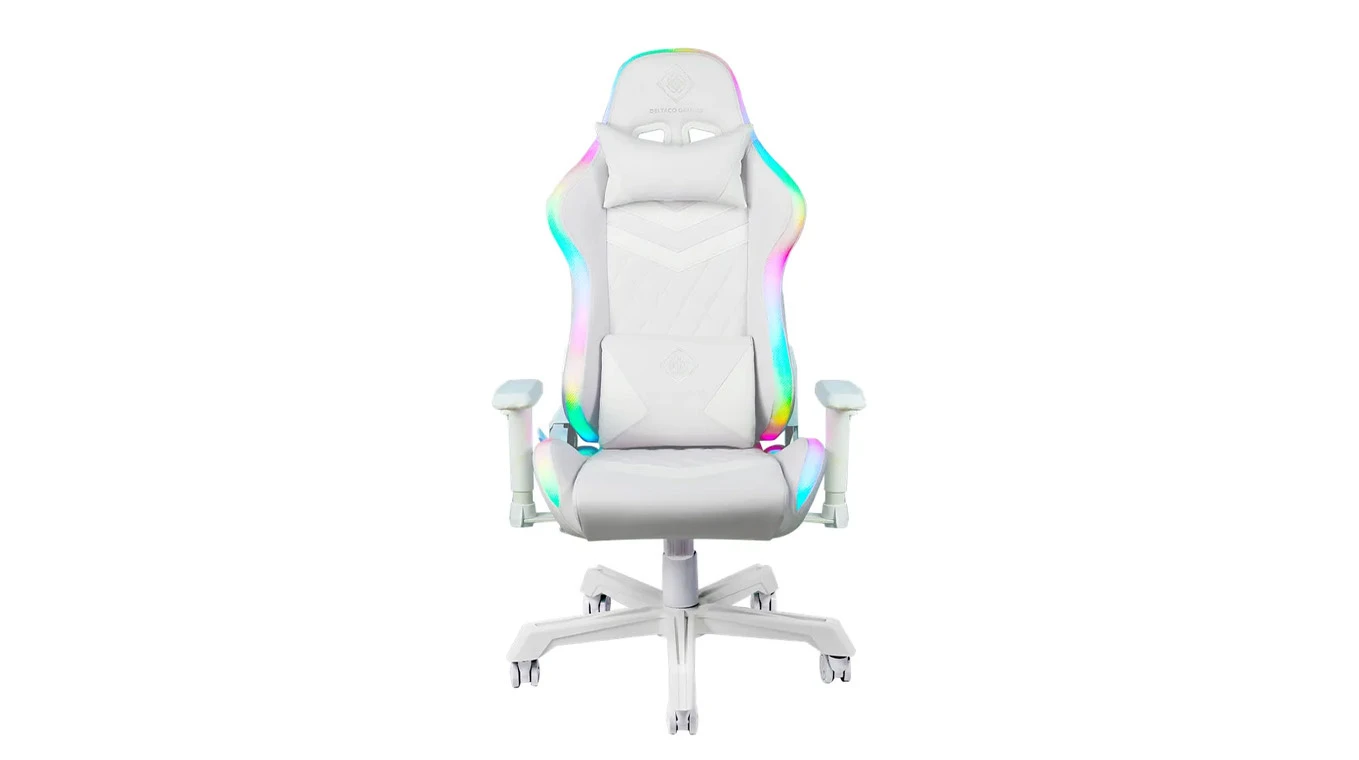 DELTACO RGB LED Gaming Chair White GAM-080-W