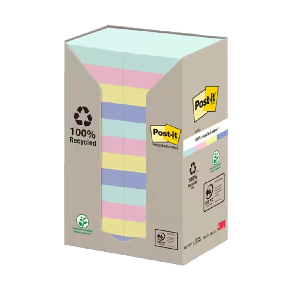 POST-IT Haftnotizen Recycling 24 x 100 Blatt