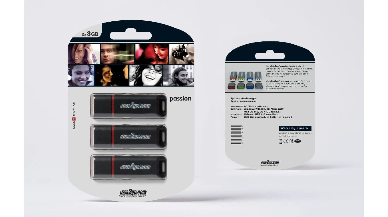 DISK2GO USB-Stick passion 2.0 8GB, 3 Pack
