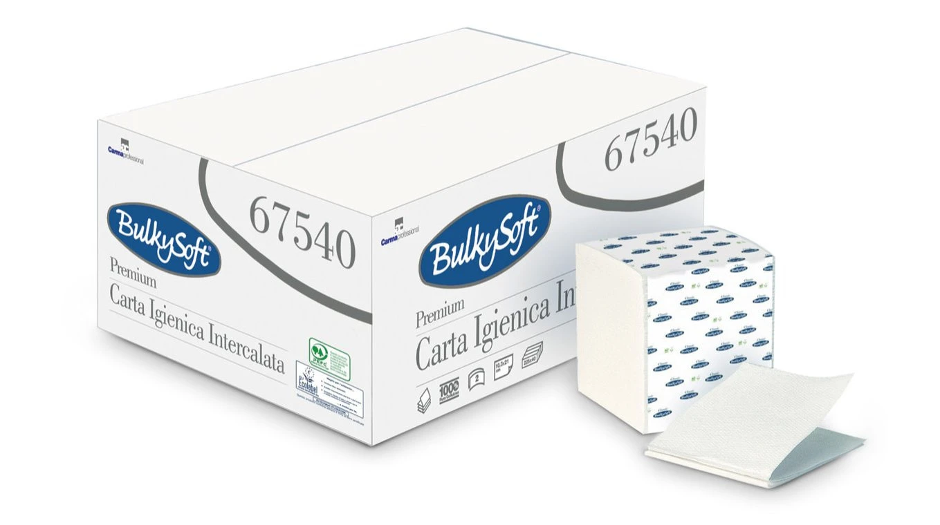 BULKYSOFT WC-Papier Einzelblatt 2-lagig, 9'000 Blatt