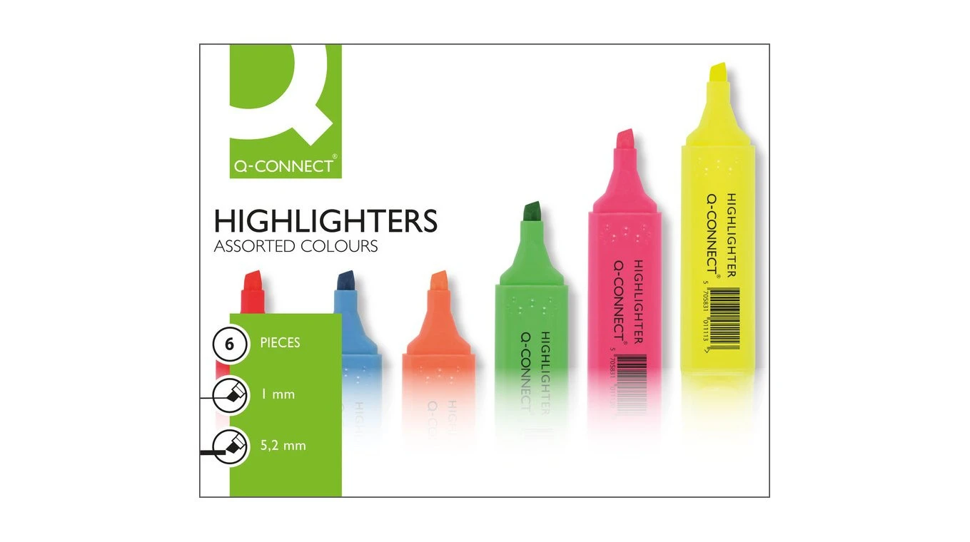 Q-CONNECT® Textmarker Economy 6er Etui