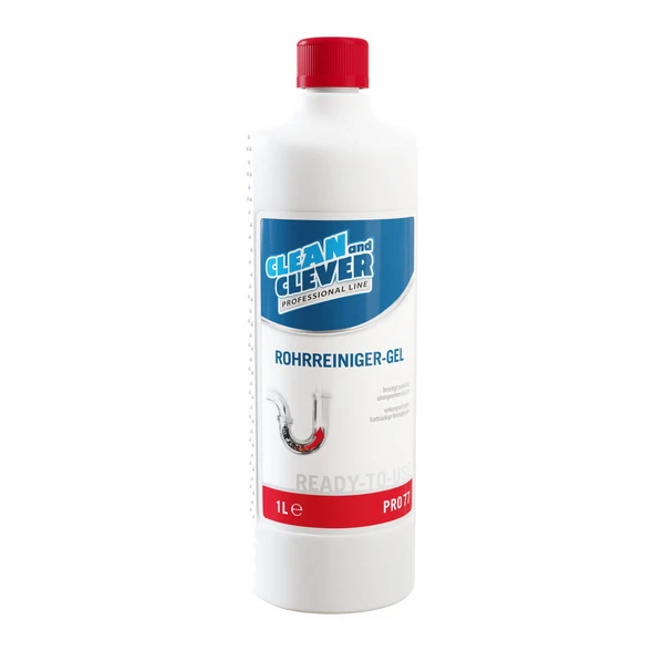 CLEAN AND CLEVER Rohreiniger-Gel PRO 77, 12 x 1 L
