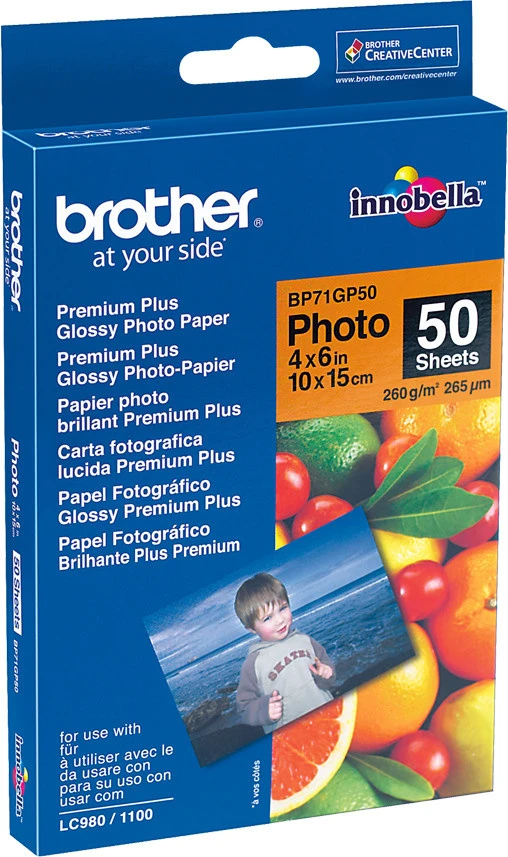BROTHER BP71-GP50 Premium Plus Glossy Fotopapier A6