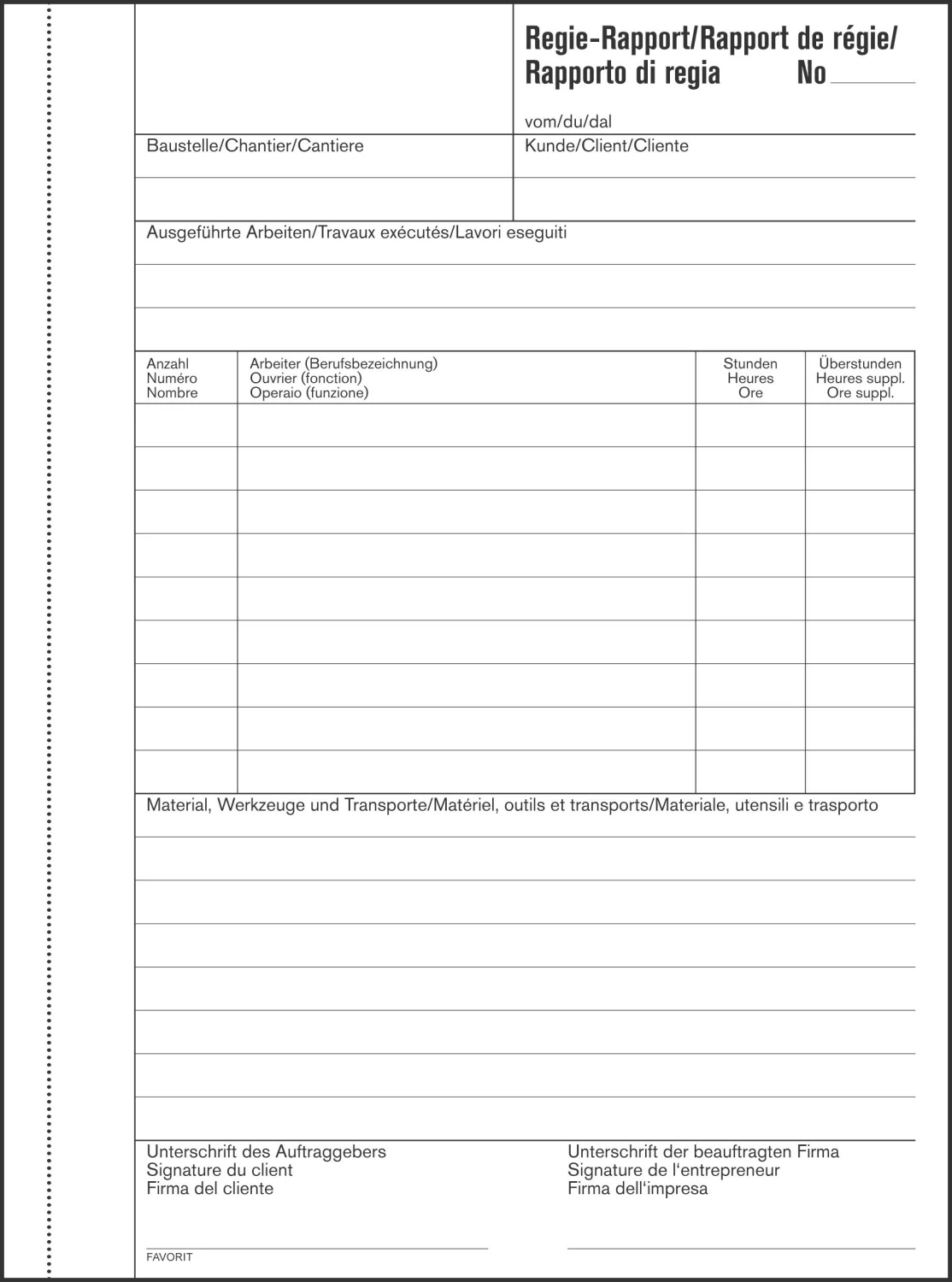 FAVORIT Regierapport D/F/I A5