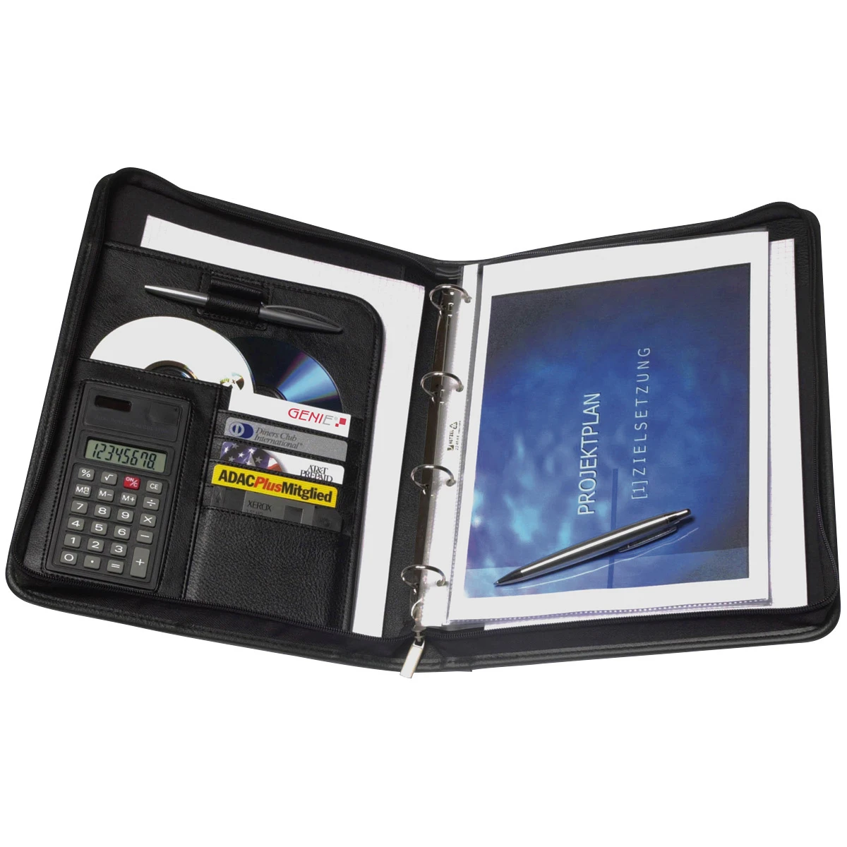 GENIE Schreibmappe Exclusive DIN A4 mit Taschenrechner