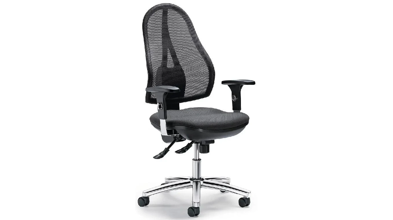 Bürostuhl Comfort R Net Deluxe Stahl-Fusskreuz verchromt