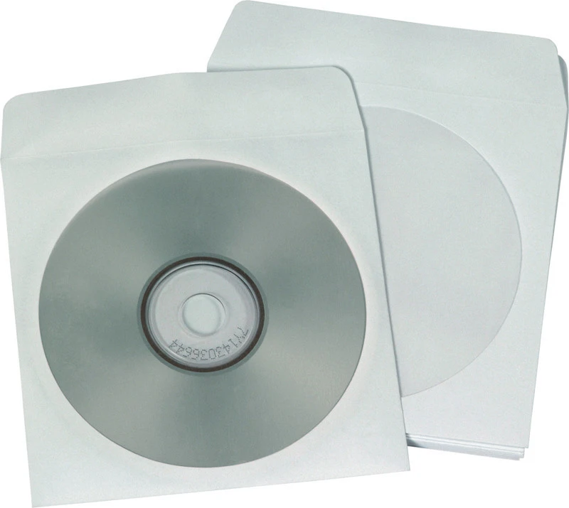 Q-Connect - Couverts für CD und DVD, mit Klarsichtfenster