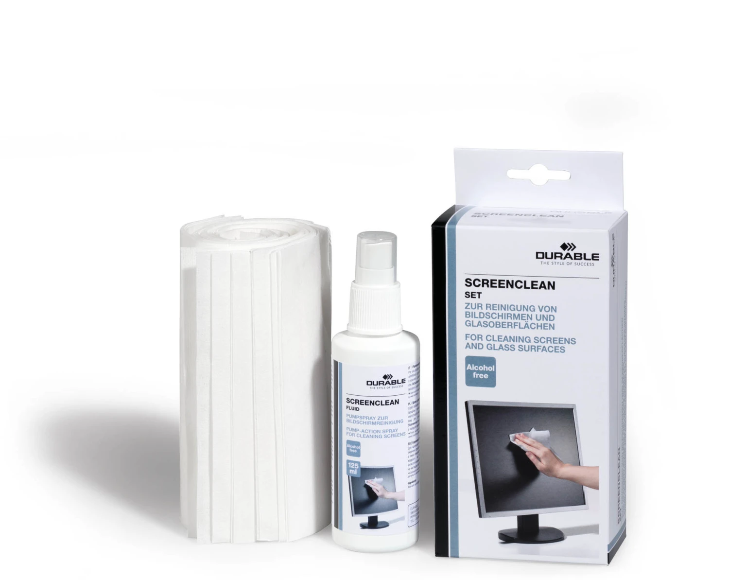 DURABLE Reinigungsset Screenclean, 20 Vliestücher