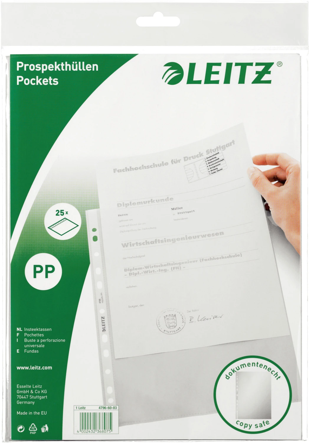 LEITZ Prospekthülle PP A4 - 25 Stück