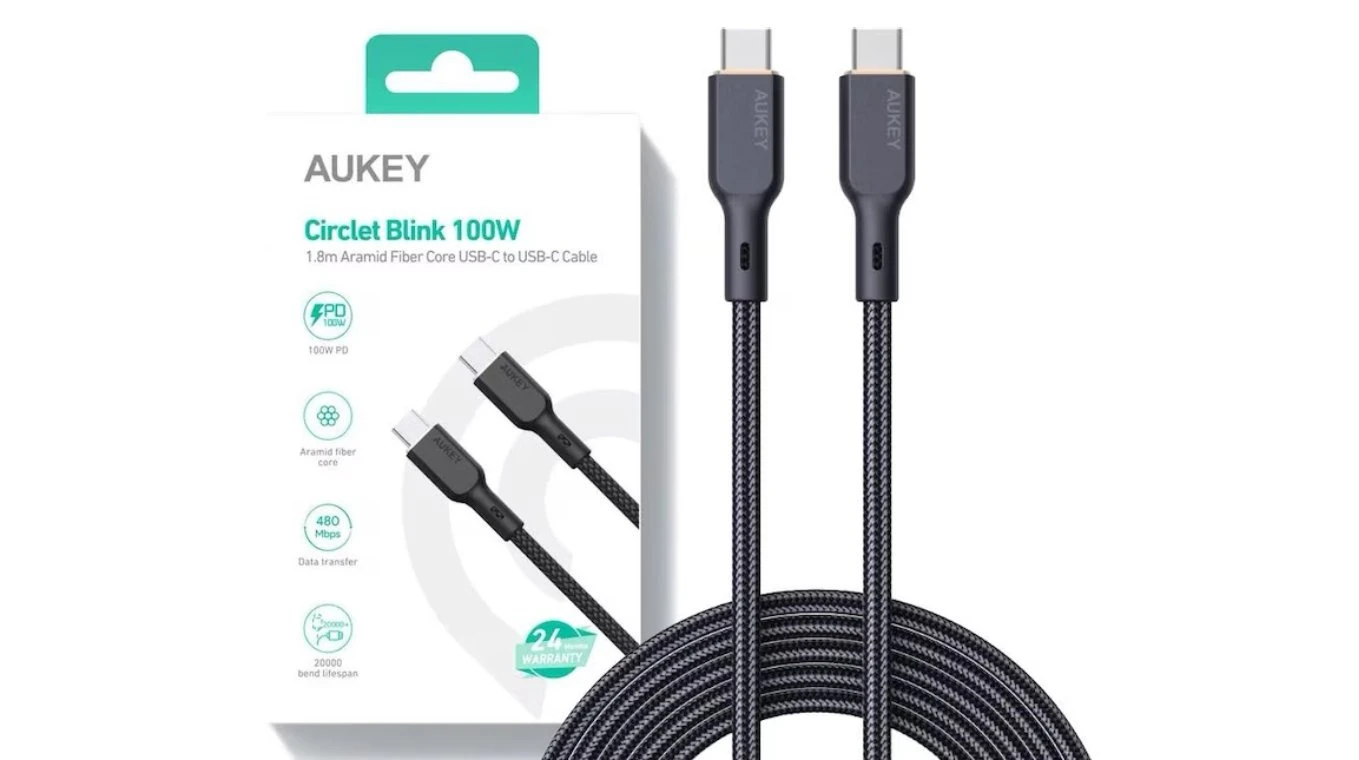 AUKEY USB-C zu USB-C Kabel 1.8 m, Nylon Kevlar