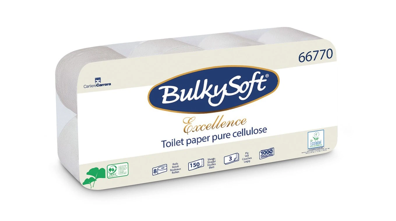 BULKYSOFT WC-Papier Excellence 3-lagig, 96 Rollen