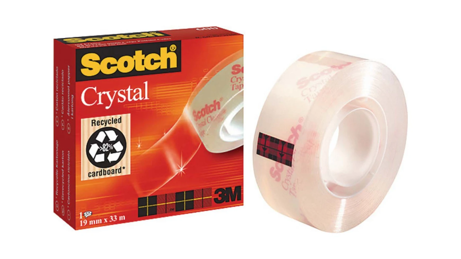 SCOTCH Crystal 600 Klebeband 19 mm x 33 m