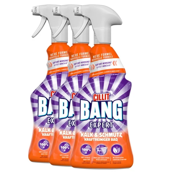 CILLIT BANG Expert Kraftreiniger Bad Kalk & Schmutz 3 x 750 ml
