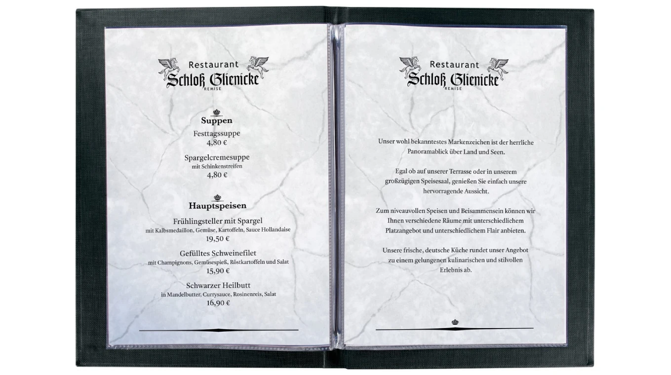 SIGEL Speisekarten-Mappen - mit Gummibindung - für 8 Seiten