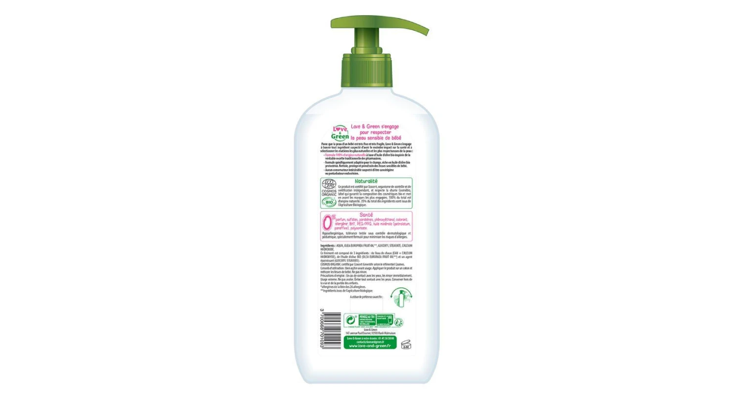 LOVE & GREEN Bioliniment mit Olivenöl 500 ml