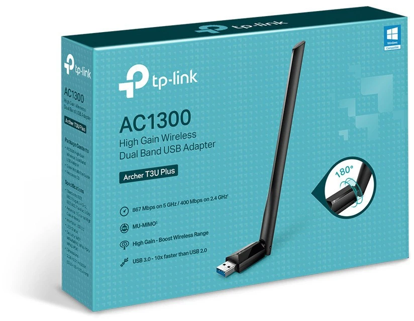TP-LINK Archer T3U Plus AC 1300 USB WLAN Adapter