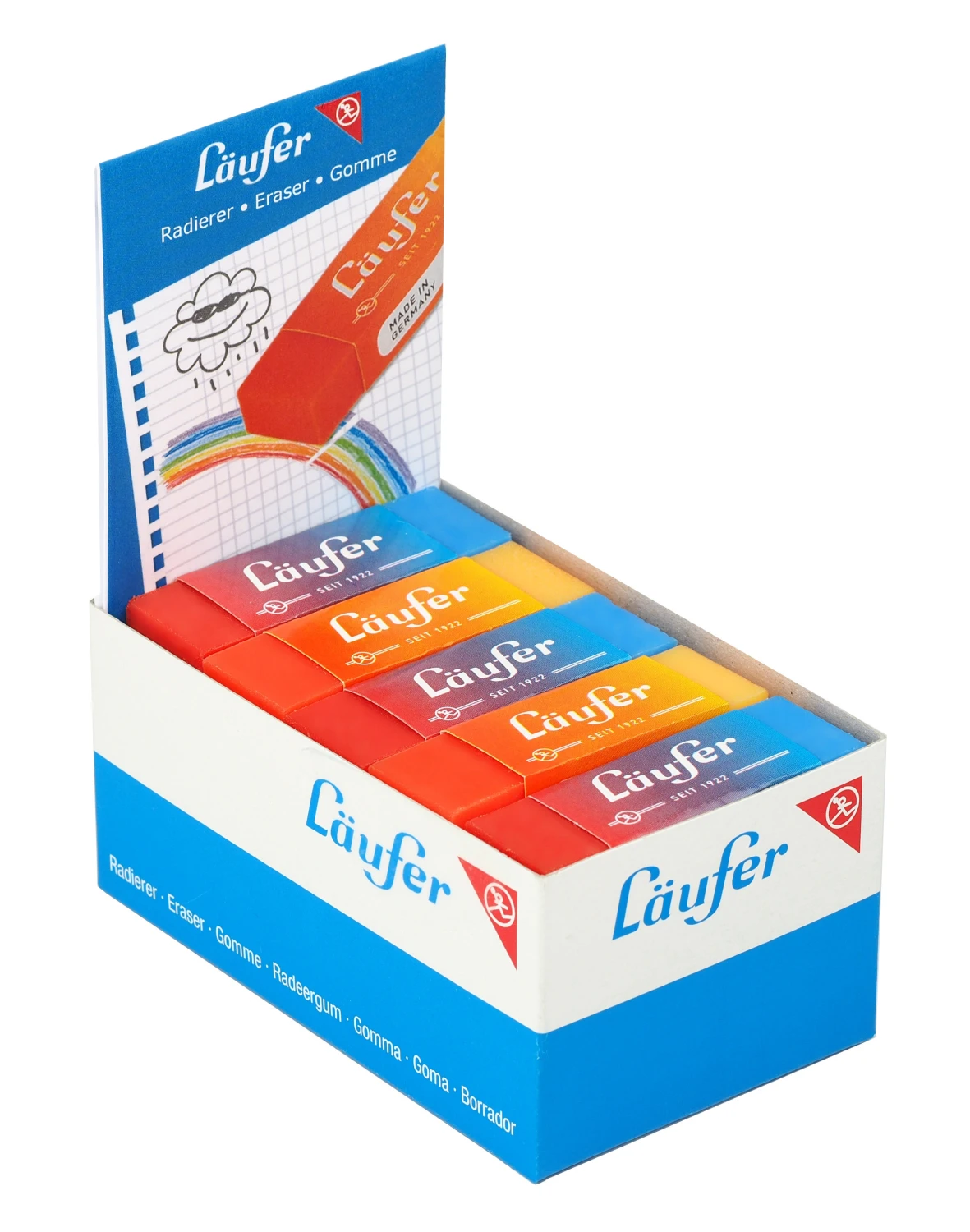 LÄUFER Plast-Radierer 65x21x12mm