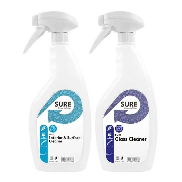 SURE Sprühflaschen Glass / Interior & Surface Cleaner leer 6 Stück
