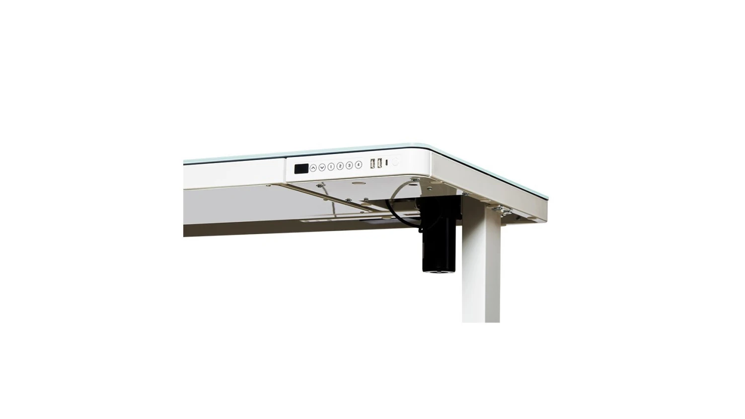 Contini höhenverstellbarer Bürotisch 1.2 × 0.6 m, Glas