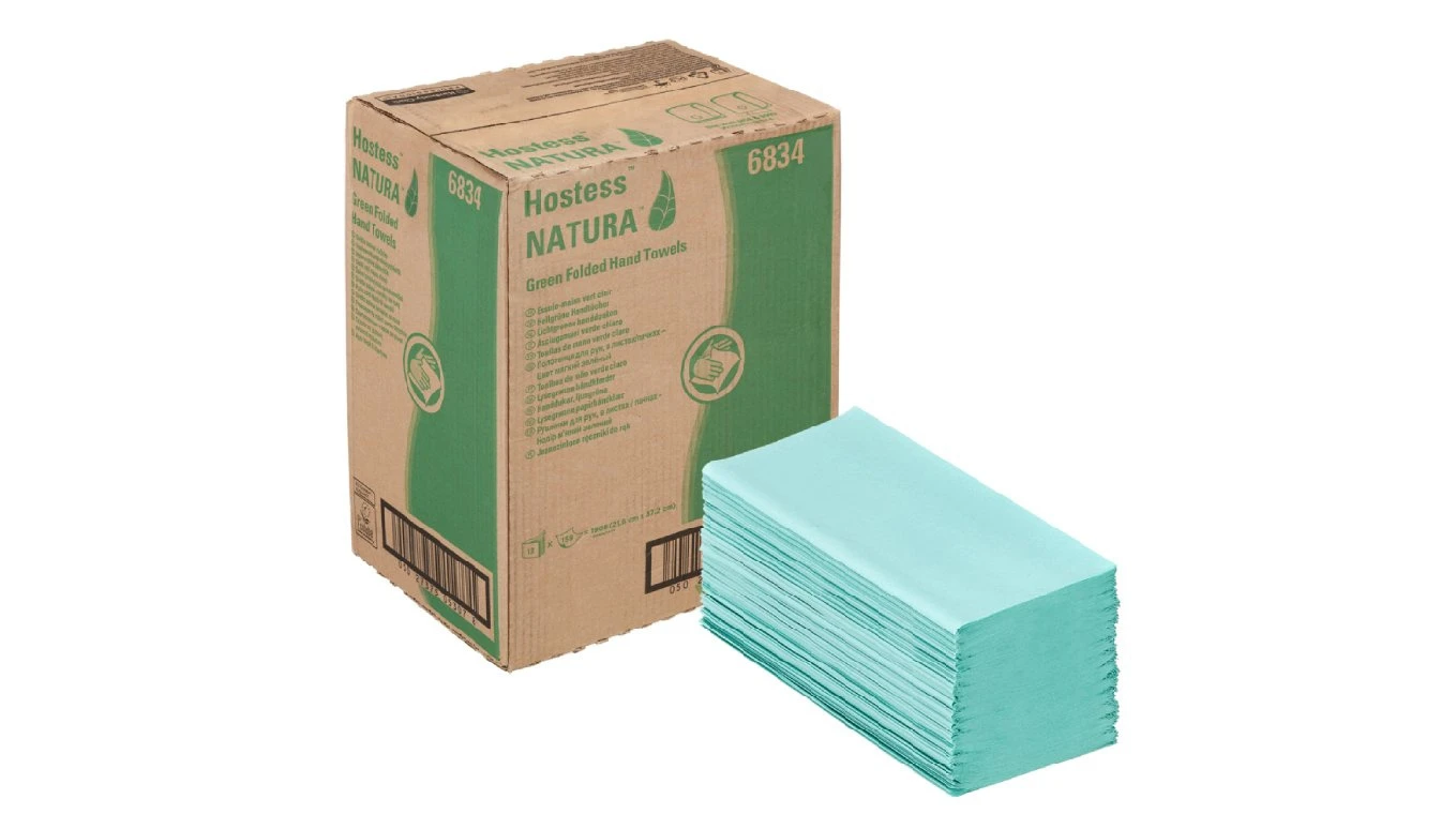 KIMBERLY-CLARK Papierhandtücher Hostess Natura Z-Falz, 1-lagig, grün