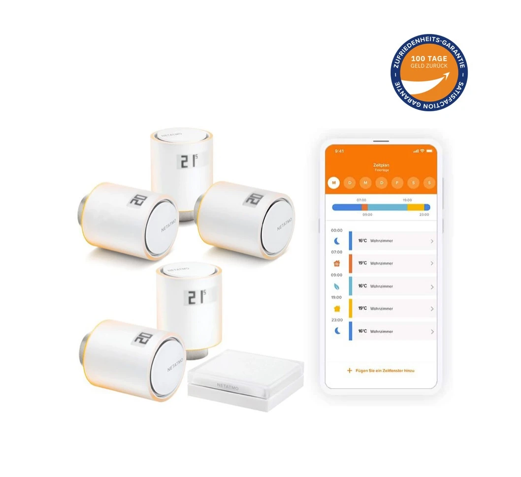Netatmo 5x Smarte Heizkörperthermostate + Hub