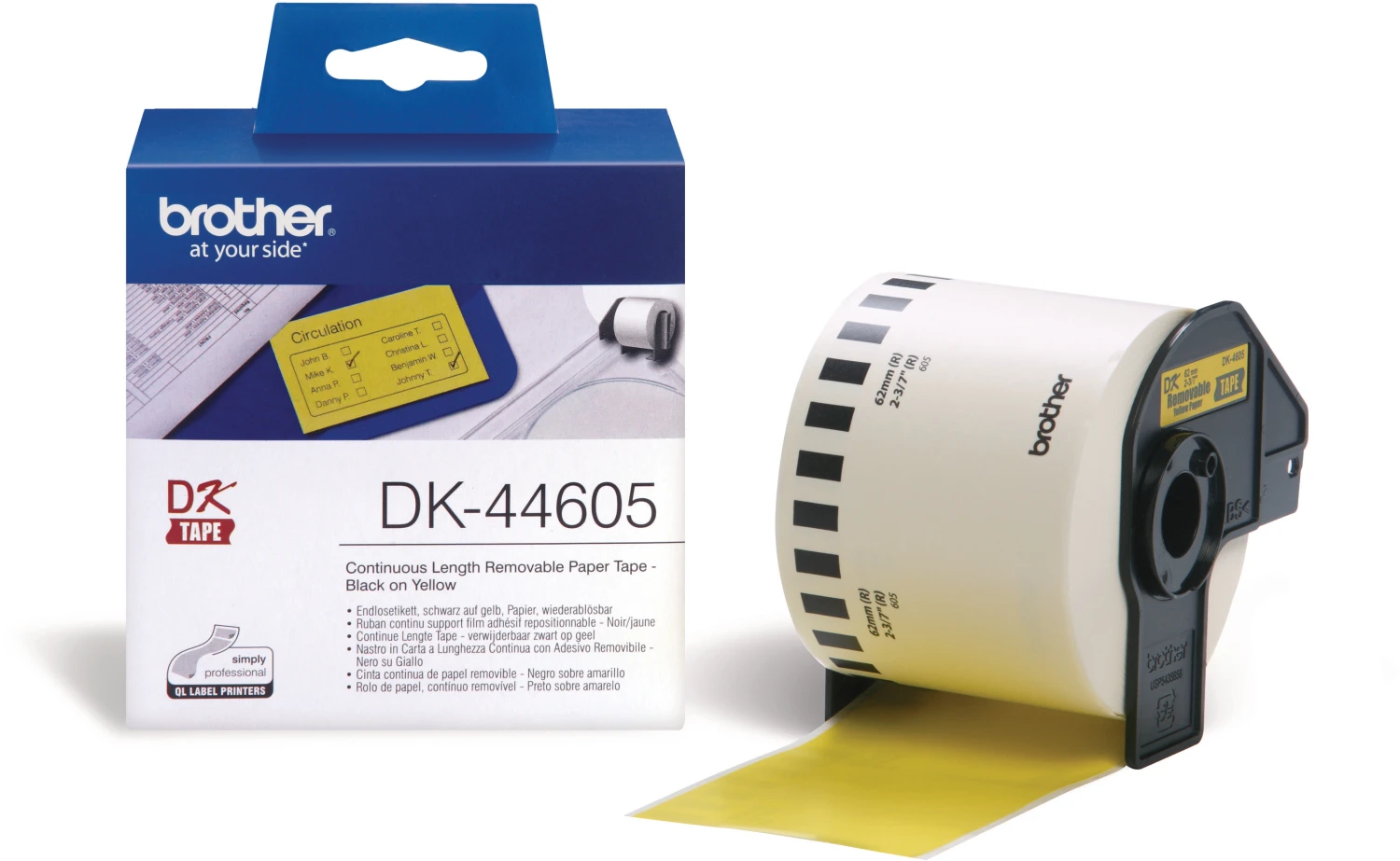 BROTHER P-TOUCH Endlos-Etiketten 62mmx30.48m