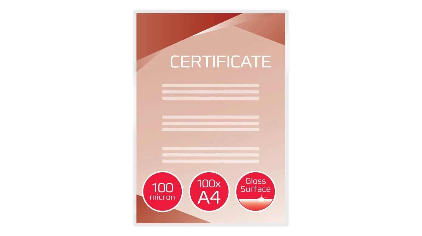 GBC Laminierfolien A4, 100my, glänzend, 100 Stück