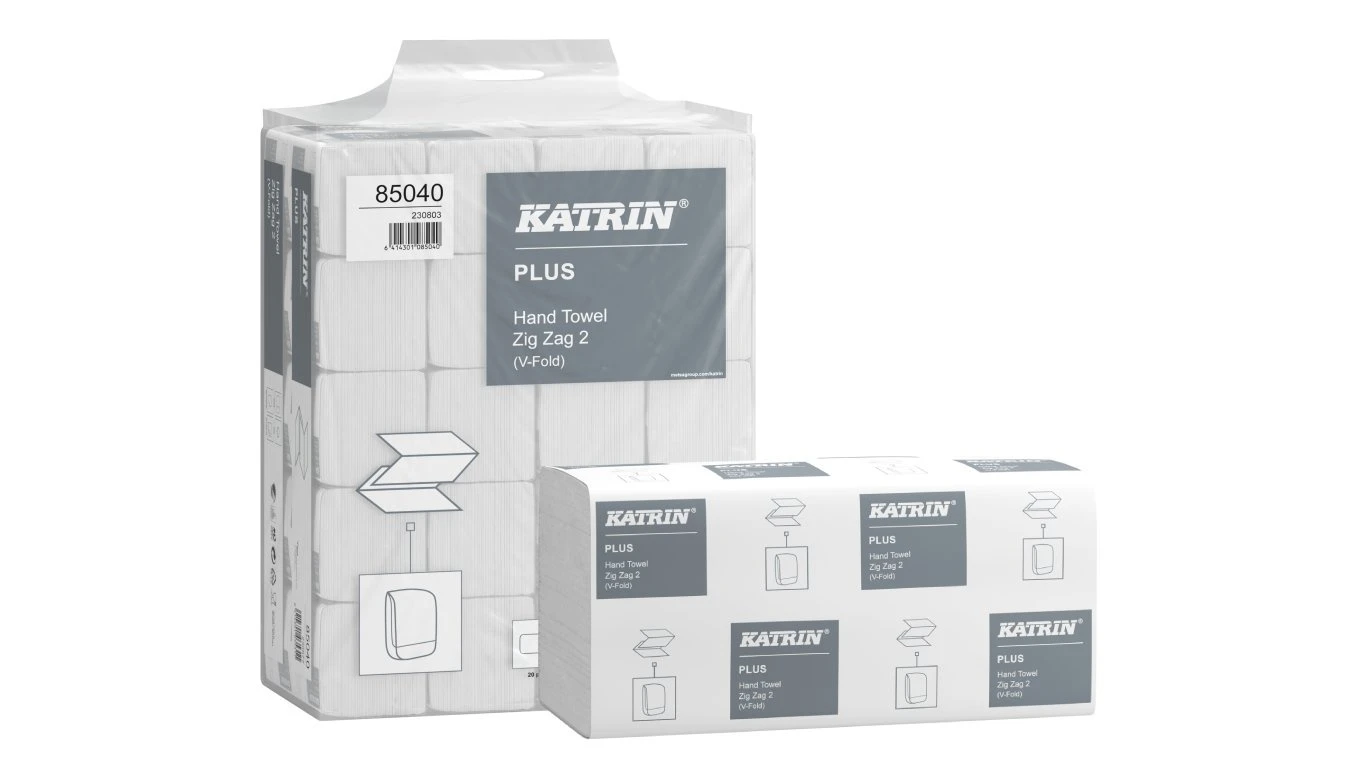 KATRIN Papierhandtücher Plus V-Falz, 2-lagig, weiss