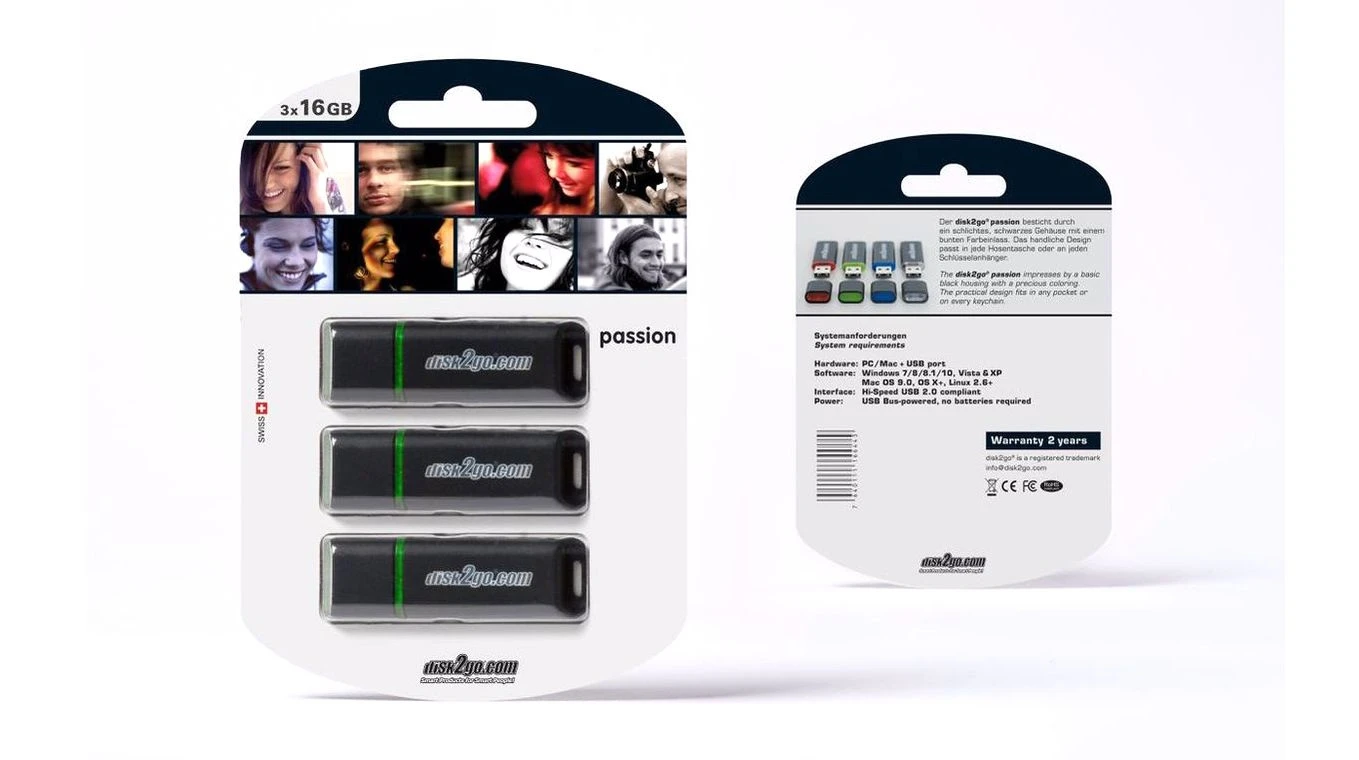 DISK2GO USB-Stick passion 2.0, 16GB - 3 Pack