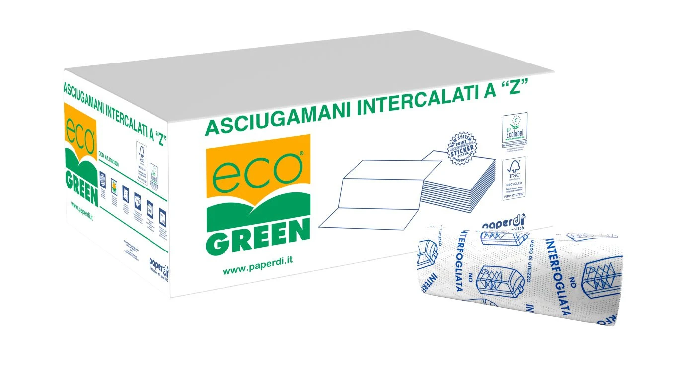 ECOGREEN Papierhandtücher Z-Falz, 2-lagig, hellgrau