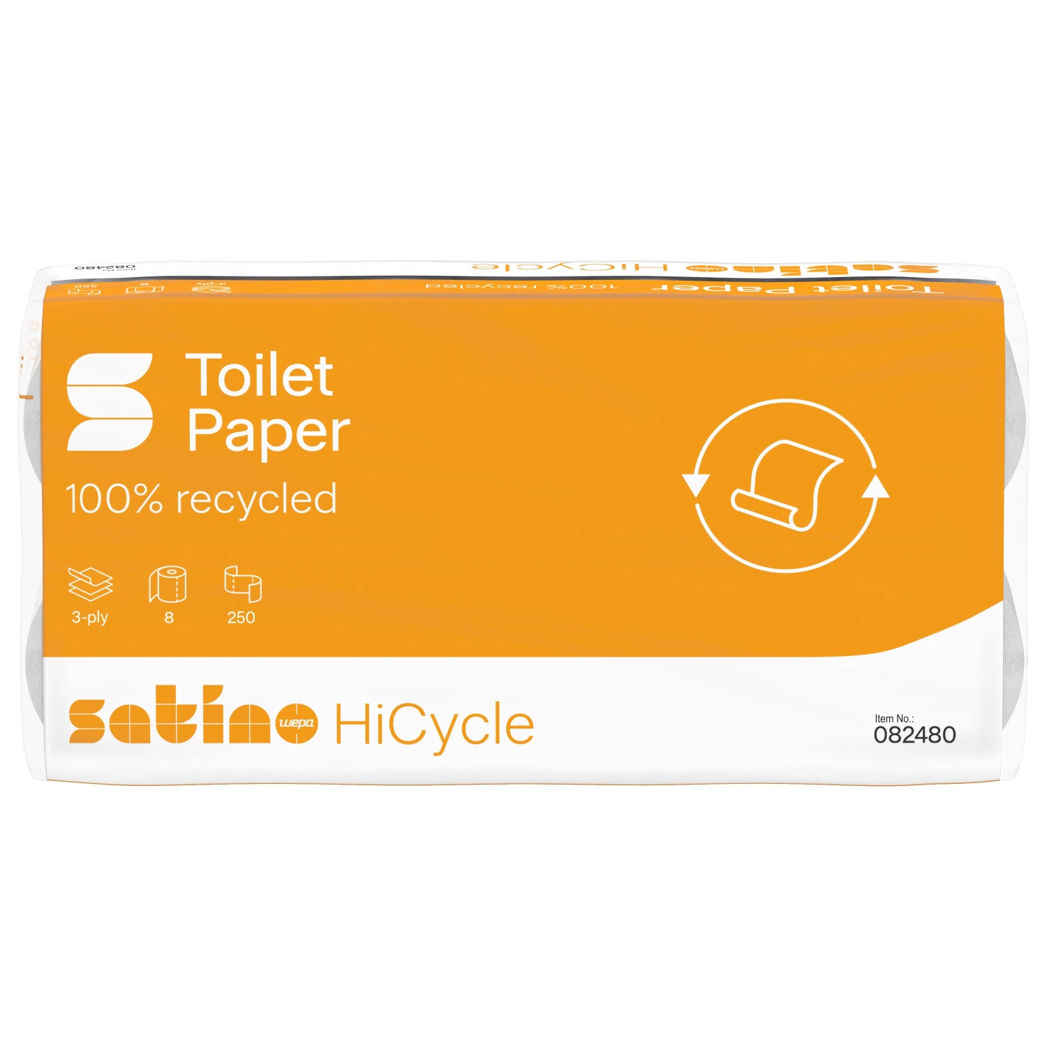 SATINO WC-Papier Hicycle Recycling 3-lagig, 8 Rollen