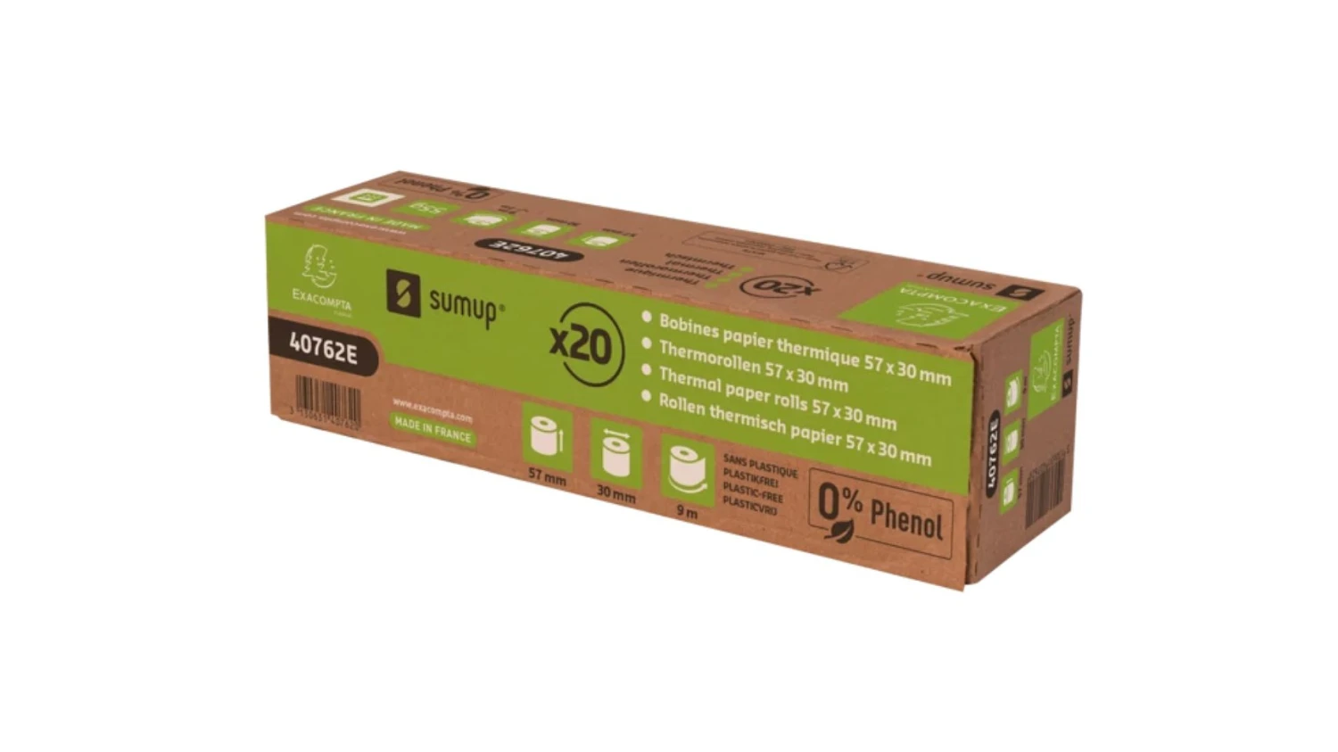 EXACOMPTA Thermorollen SumUp 57 mm x 9 m, 20 Stück