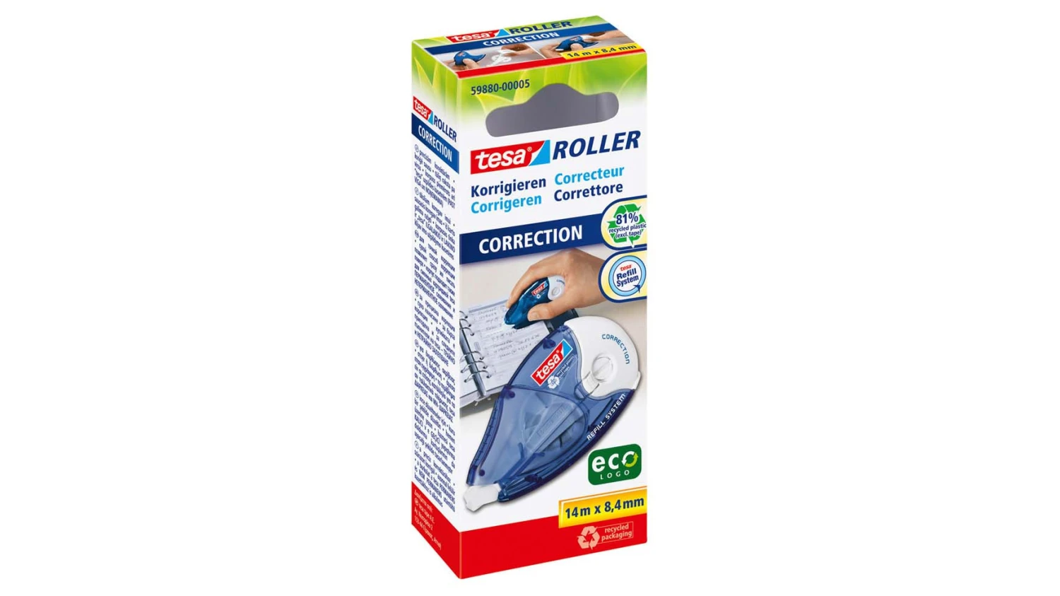 TESA Korrekturroller Eco Roller 14 m x 8.4 mm