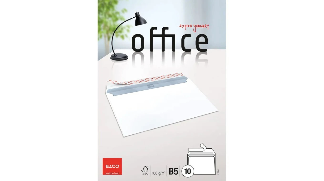 ELCO Couvert Office B5, ohne Fenster 10 Stk.