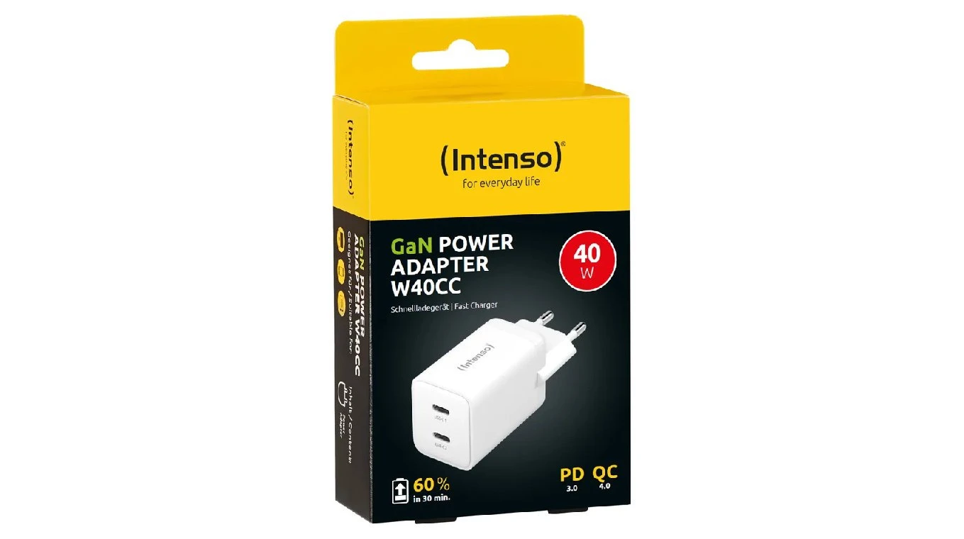 INTENSO Power Charger 40W GaN 2x USB-C