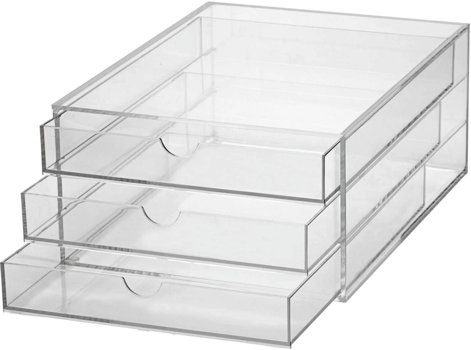 MAUL Schubladenbox Acryl A4 mit 3 Fächer