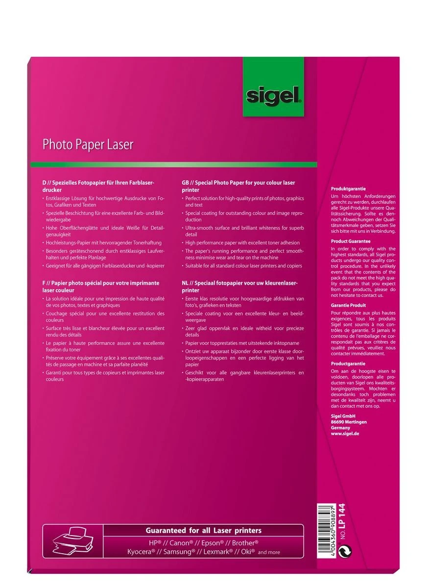 SIGEL Fotopapier für Farb-Laser/-Kopierer A4, 200g