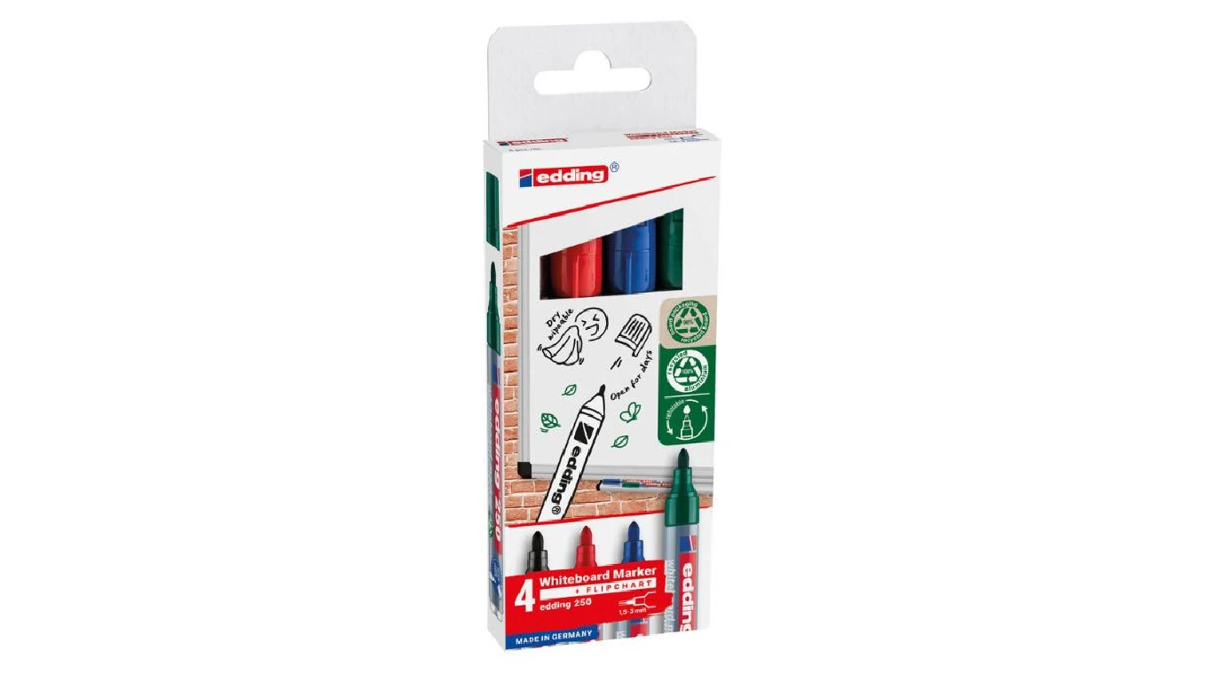 EDDING Whiteboard Marker 250, 4er Etui