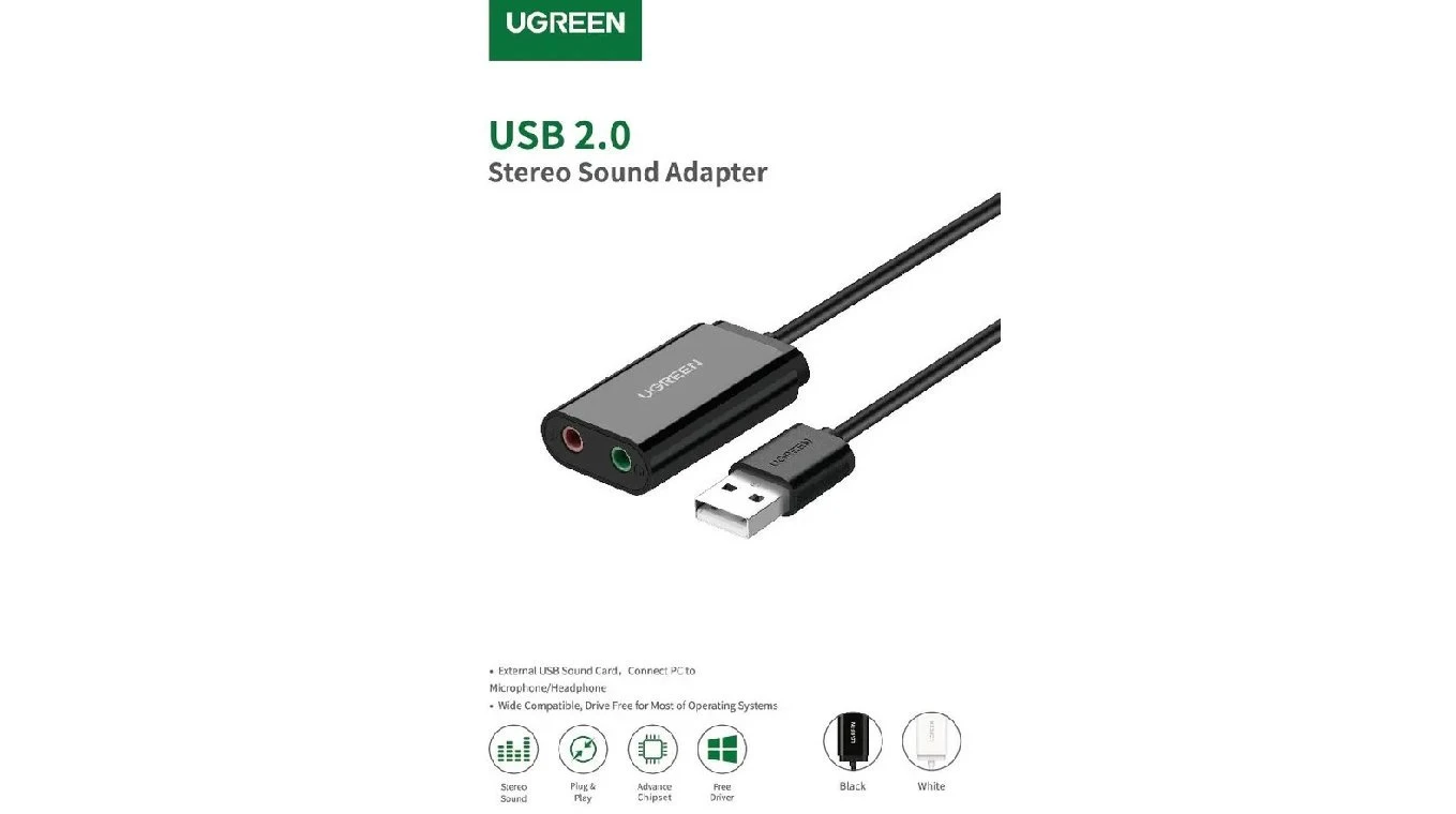 UGREEN External Sound Adapter USB 2.0