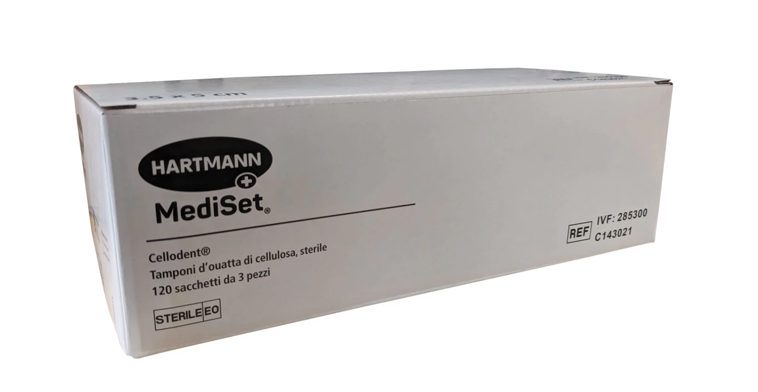 MEDISET Zellstoffwatte-Tupfer Cellodent 120 x 3 Stück