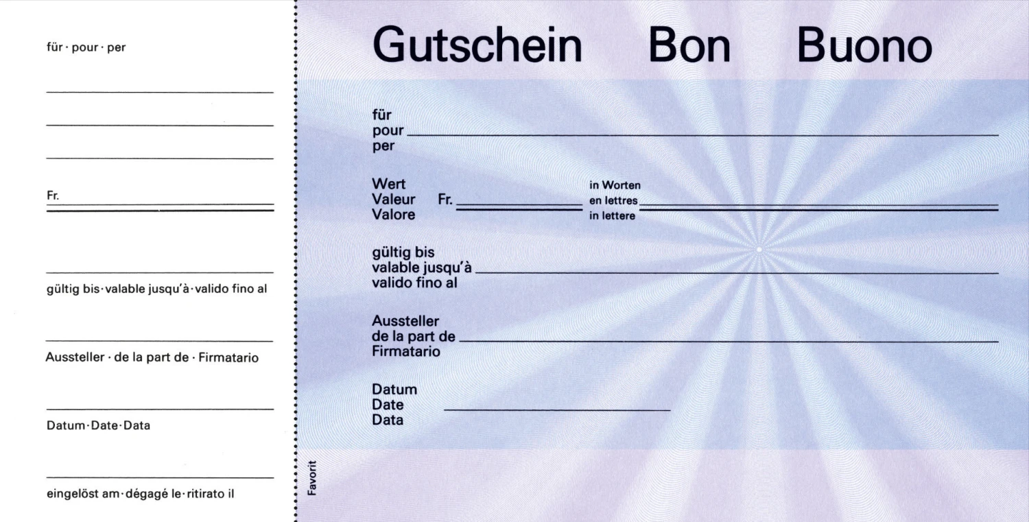 FAVORIT Geschenk-Gutscheine D/F/I