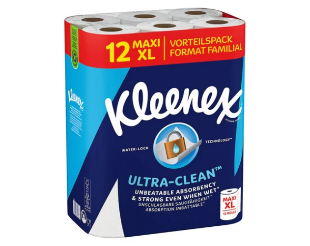 KLEENEX Küchenrollen Ultra Clean 2-lagig, 12 Rollen