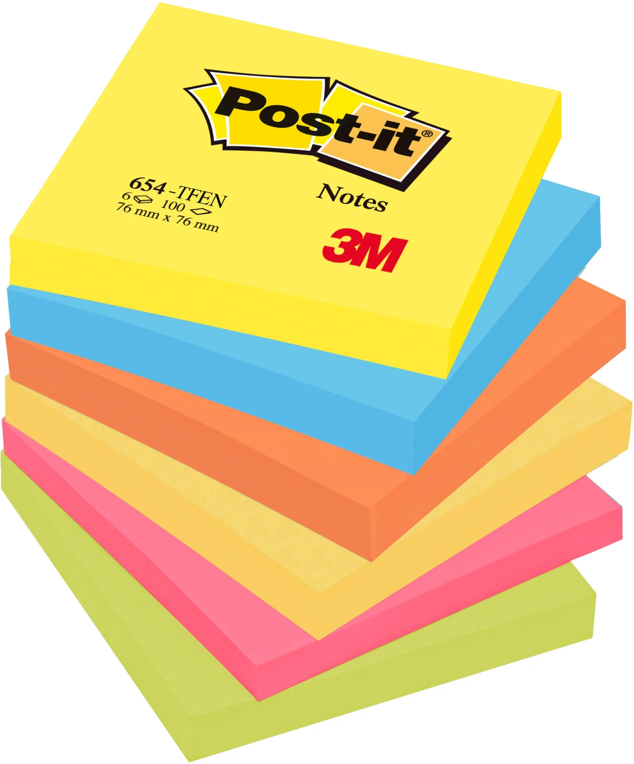 POST-IT Haftnotizen Energetic Collection 6 x 100 Blatt