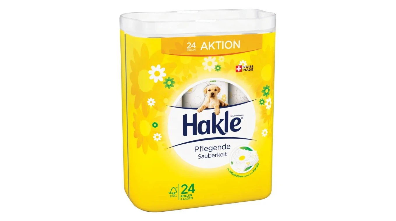 HAKLE WC-Papier Pflegende Sauberkeit 4-lagig, 24 Rollen