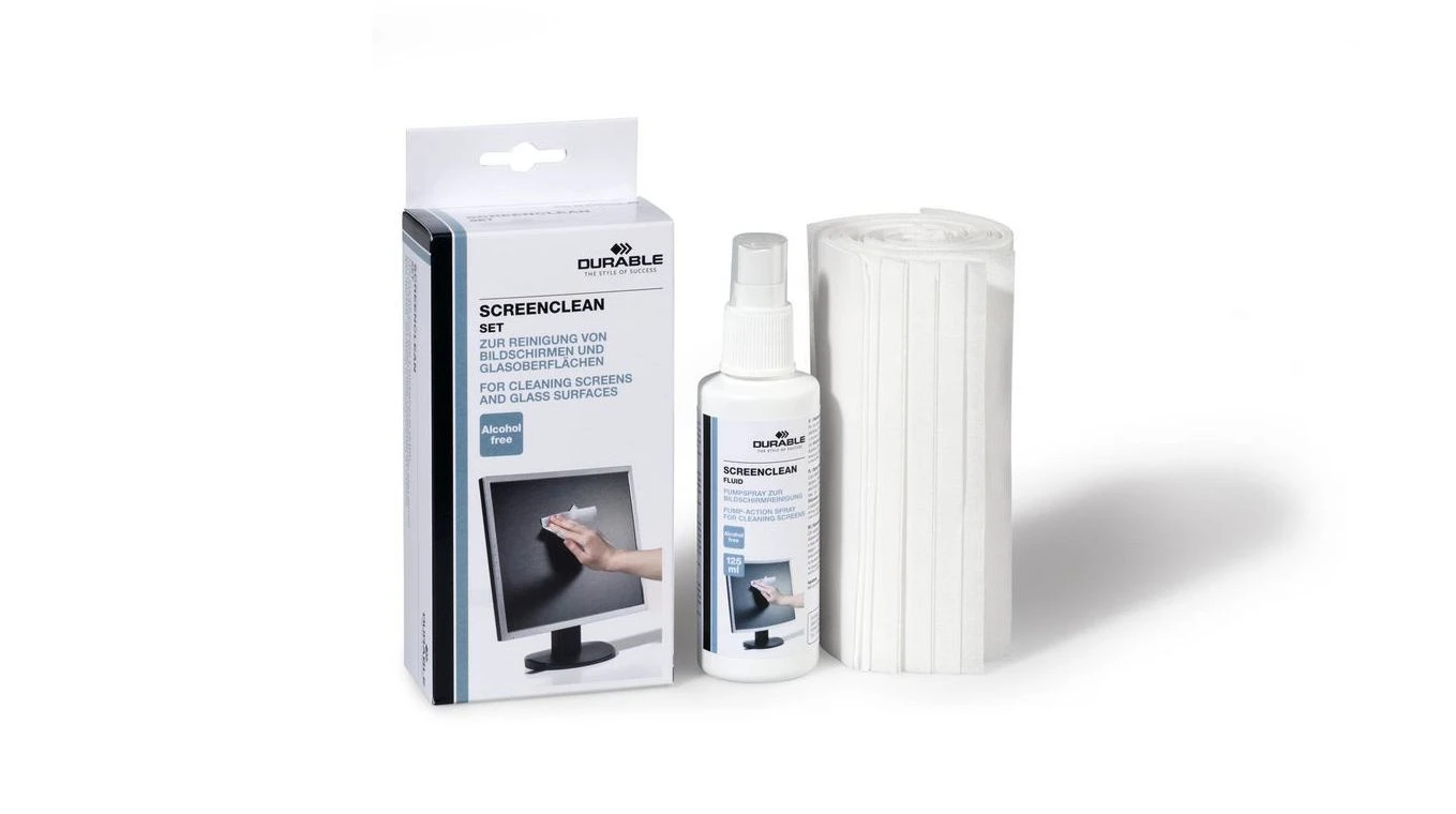 DURABLE Reinigungsset Screenclean, 20 Vliestücher