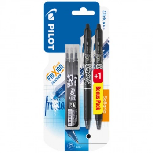 PILOT Tintenroller, 2 x Pilot FriXion Clicker + 3 x refill