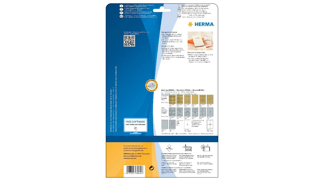 HERMA 8964 Folienetiketten, 210 x 297 mm, 10 Blatt