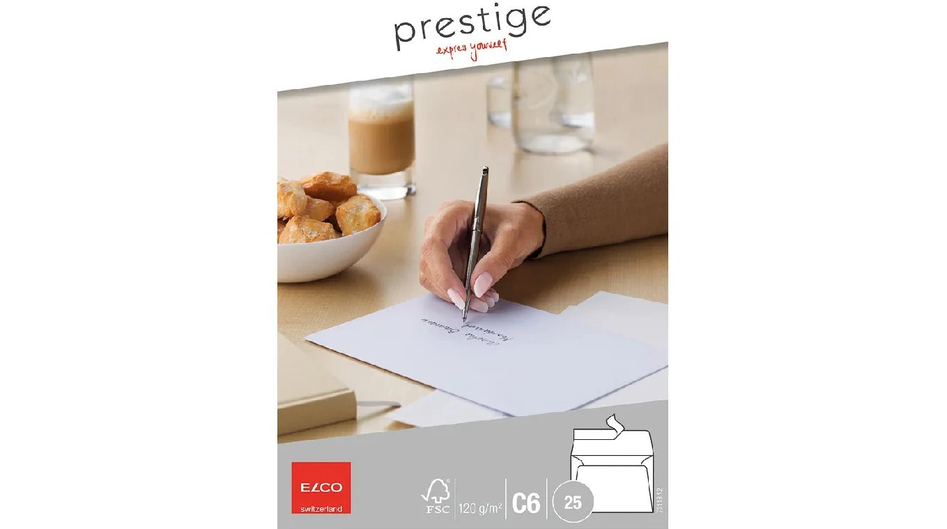 ELCO Couvert Prestige C6, ohne Fenster, 120 g/m2 - 25 Stk.